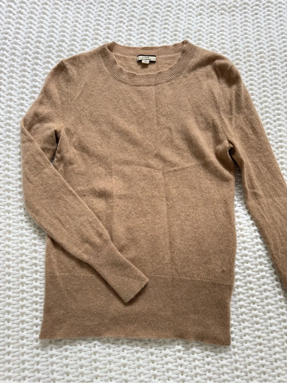 J. Crew Camel Crewneck Cashmere Sweater